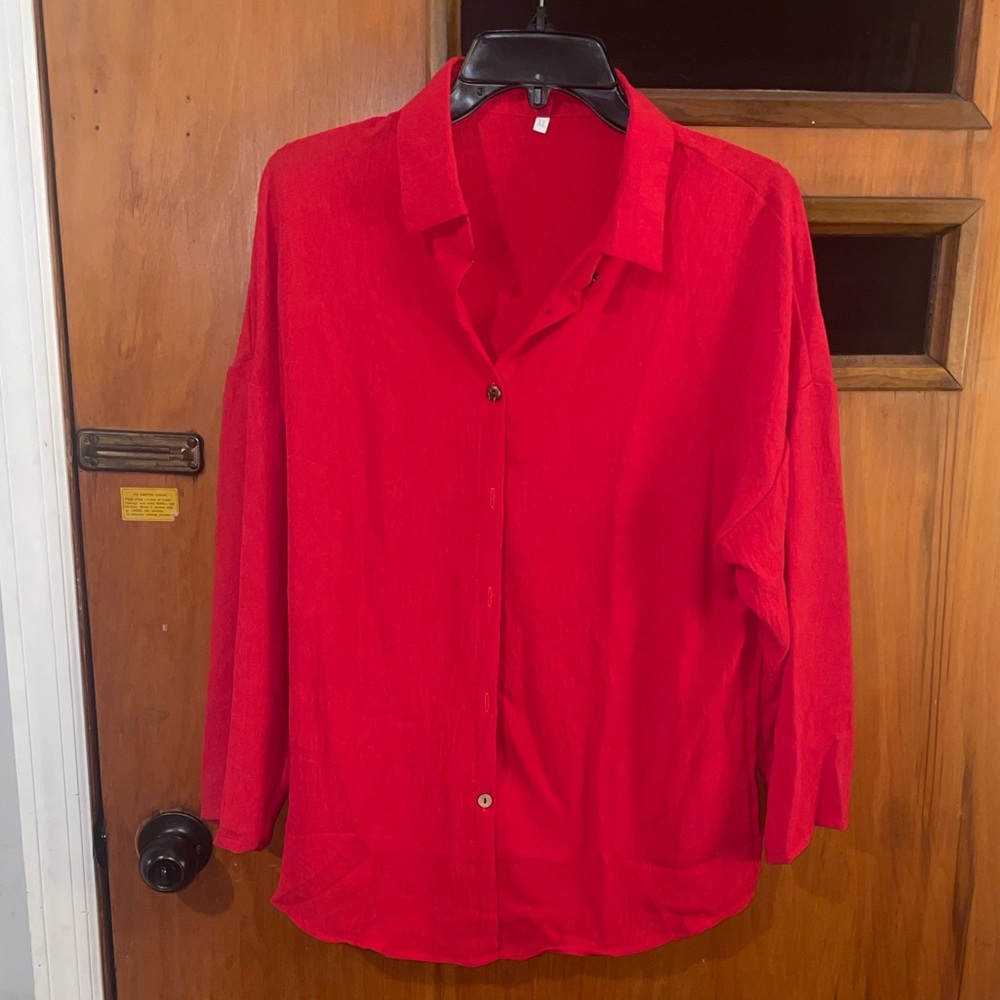 Women’s Cotton XL Lightweight Button-Up Shirt